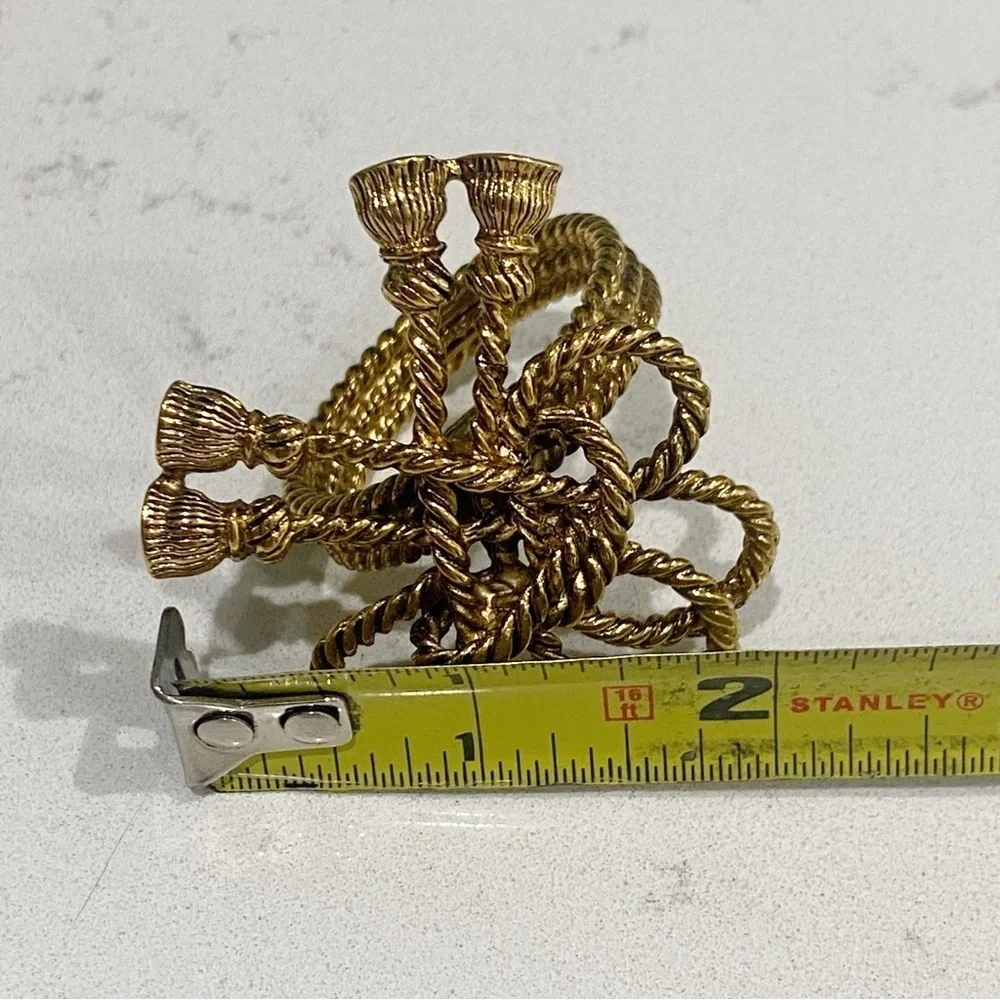 RJ Graziano Gold Bow Napkin Rings Set Of 4